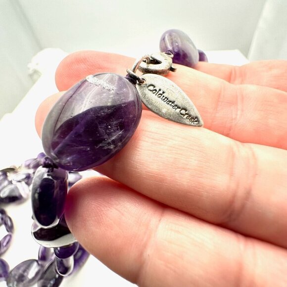 Designer Womens Necklace Sterling Silver Amethyst Statement 171 Grams - Picture 3 of 3